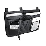 MoYag Bedside Storage Organizer, Bedside Caddy Hanging Storage Bag for Bunk and Hospital Beds, Dorm Rooms Bed Rails,Baby Bed,Baby Cart,Car Backrest with 8 Pockets(Black)