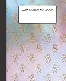 Composition Notebook: Unicorn Pastels Ombre Shimmer Faux Glitter College Ruled Notebook Lined School Journal