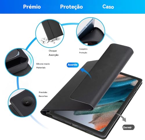 Capa Para Tablet, Capa + Mouse e Teclado Magnético Bluetooth Destacável Para IPad 9ª/ 8ª /7ª Geração (Preto, Teclado retroiluminado)