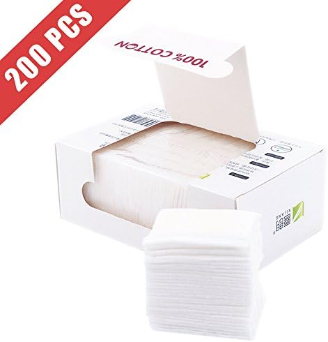 Healon Cotton Squares Cotton Pads 100% Natural Makeup Face Cleansing Pads Soft Hypoallergenic and Lint free Cotton Wipes 200pcs