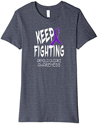 Womens Keep Fighting Arnold Chiari Malformation Awareness Shirt Medium Heather Blue