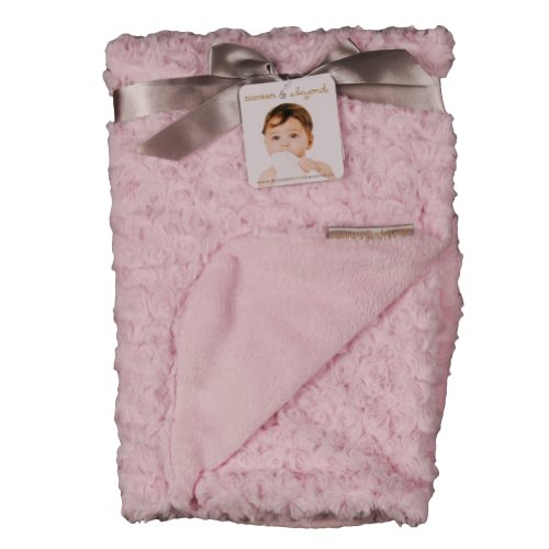 Blankets and Beyond Rosette Blanket Pink