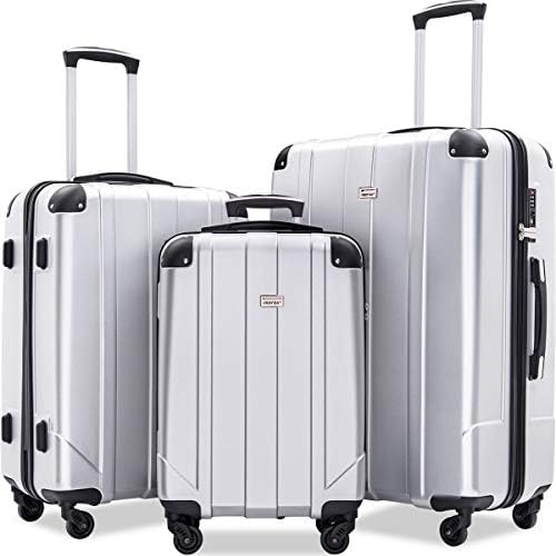 Merax Luggage Sets with TSA Locks, 3 Piece Lightweight P.E.T Luggage