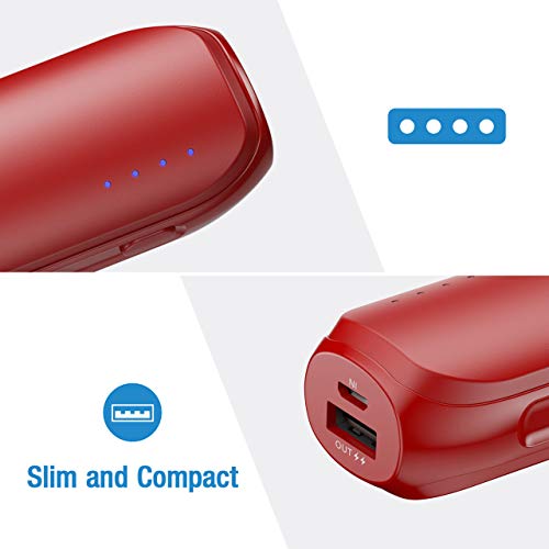 Aibocn Small Power Bank 6700mAh Portable Charger for iPhone X/XR/8 Samsung Huawei Mobile Phone Red