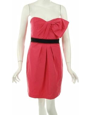 BCBGMAXAZRIA Strapless Neon Pink Cocktail Dress