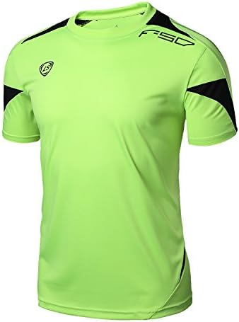 Men's Sportswear Quick Dry Short Sleeves T-Shirt Tees Tops (XL, Green)