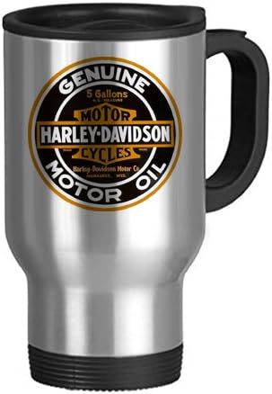 Hiros®Harley Davidson Genuine Motor Oil Stainless Steel 14oz Travel Mug,Ideal FOr Harley Davidson Motor Cycle Lovers,Gift For Fathers Day,Gift For Brother,Gift For Him.