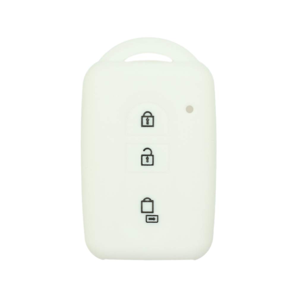 BROVACS Silicone Cover Protector Case Holder Skin Jacket Compatible with NISSAN 2 Button Smart Remote Key Fob CV9504 White