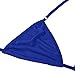 MSemis Woman Solid Color Bikini Set String Swimsuit Tie Triangle Bra Top Mini G-String 2 Pieces Bathing Suit Royal Blue One Size