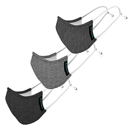 Ocean N95 Cloth Mask for spectacle users Anti Fog Mask for Men & Women & Mask for Kids Girls & Kids Boys N95 Mask for Dust & Pollution protection Washable and Reusable N95 cotton Mask – Pack of 3 (M, Black Grey White)