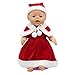 YiCare 3PCS American Girl Doll Clothes 18 Inch Christmas Red Color Including Hat Shawl Dresses Xmas Present Doll Clothing Dress Up