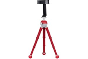 JOBY PodZilla Medium Kit, Flexible Tripod with GripTight 360 Phone Mount, Phone Tripod from The Creators of GorillaPod, Compatible with iPhone, Smartphones and Action Cameras, up to 1Kg, Red