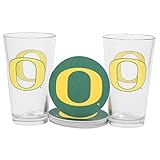 NCAA Pint Glass and Coaster Set (2 Pack) - Oregon Ducks