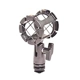 Bestshoot Microphone Shock Mount Universal Holder Clip + Hot Shoe Adapter for Condenser Shotgun Mic AKG D230, Senheisser ME66, Rode NTG-2,NTG-1,Audio-Technica AT-875R Neewer NW-81(1Pack)