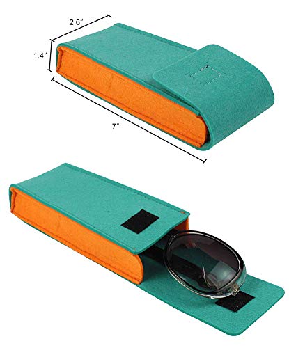 [5 PACK], JAVOedge Soft Felt 2 Tone Color Reading Eyeglasses Storage Case Top Flap Open, Bonus Microfiber Cloth - Thumbnail 5