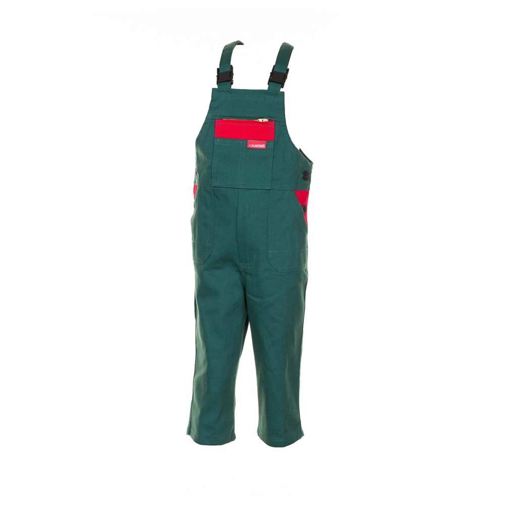 Planam 166170 Size 170/176 Children's Dungarees - mid green/red