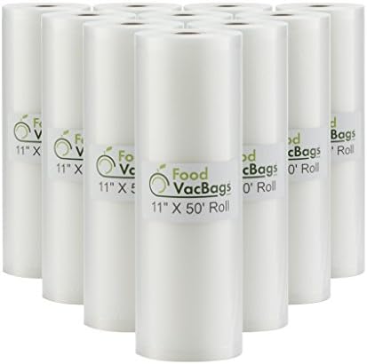 5 X Two Rolls of 11" X 50' Vacuum Sealer Bags Commercial Grade (Total 10)