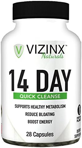 VIZINX 14 Day Quick Cleanse - Supports The Elimination of Toxins &amp; Wastes While Restoring Healthy Bacteria levels. Improves Energy and Digestive Health, Reduces Belly Bloat, Healthy Weight Loss