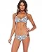 Blooming Jelly Women's Racer Back Print String Bikini Sporty Swimsuit Bathing Suit