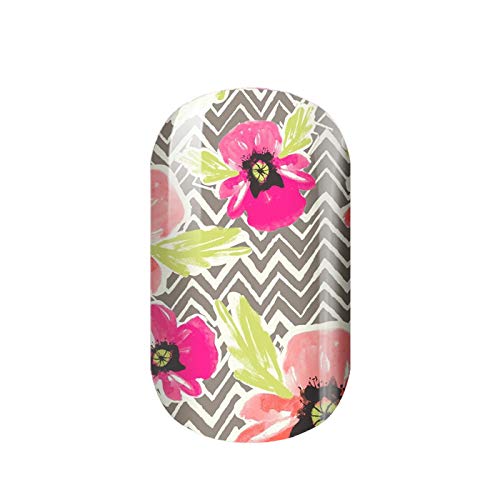 COLOUR FLASH Nagelfolien - “Oh Aloha!” - Blumen/Orchideen/Taupe/Bunt, 24 selbstklebende Nail ...
