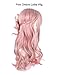 Ombre Long Curly Wig 2 Tone Pink Synthetic Lolita Wigs for Women Full Wigs with Heat Resistant Fiber Cosplay Wigs