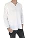 PATTAYA Love Quality Men's T-Shirt 100% Cotton Hippie Shirt Beach Yoga Top Feature Button (X-Large, White)