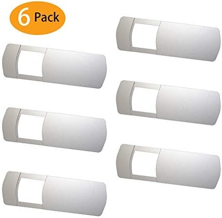 Yilador T11 Laptop Camera Cover (6 Pack), Ultra Slim 0.026 inch Premium Slide Webcam Cover Blocker for Computer, Mac, iMac, MacBook Pro, Surface Pro, Security Privacy Sliding Covers - Silver