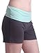 HDE Women's Maternity Yoga Shorts Stretch Pregnancy Shorts Fold Over Waistband (Grey and Mint, Large)