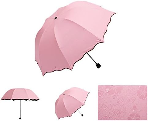 Super Deal New Delicate Multi-function Umbrella Lady Princess Magic Flowers Dome Parasol Sun/Rain Folding Umbrella For Women (Soft Pink)