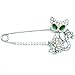 kilofly White Faux Pearl False Collar Necklace, Fifi, with Rhinestone Cat Pin
