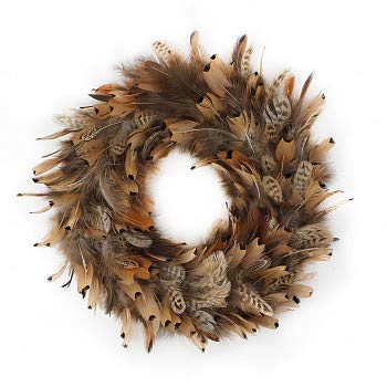 ZUCKER Natural Pheasant Feather Christmas Wreath - 15