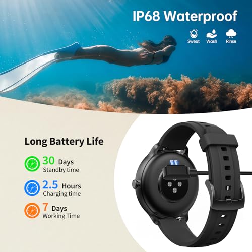 Smart Watch for Women Men(Answer/Make Calls), Fitness Tracker Built-in AI Voice, 1.27" HD Smartwatch with Heart Rate/Sleep/Step/SpO2 Monitor, 100+ Sports Modes, IP68 Waterproof Watch for Android iOS
