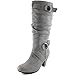 DailyShoes Women's Slouchy Mid Calf Strappy Boots with Ankle and Top Straps - 2