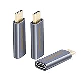 CableCreation USB C Extension Adapter [3-Pack], USB 3.1 Type C Male to Female Convertor 10Gbps, Compatible MacBook/Pro, Galaxy S9/S9+, Pixel 2 XL, etc, Space Gray Aluminum