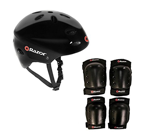 Razor V17 Youth Skateboard Scooter Sport Helmet W Pro Knee