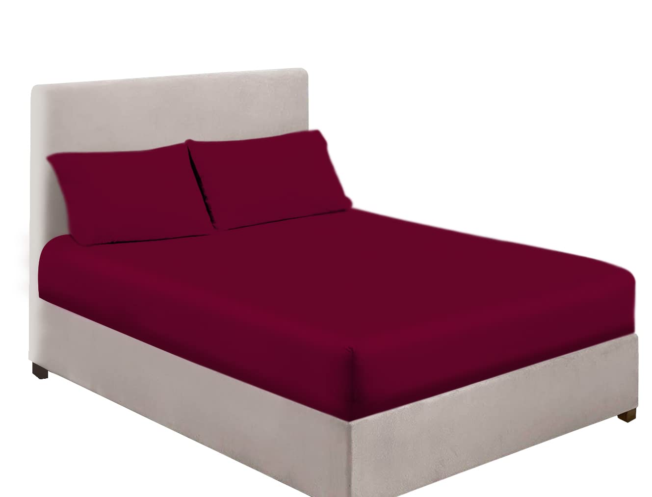 Extra Deep Bedding 100% Extra deep Fitted Sheets 16" 40CM Egyptian Cotton 200TC 15 Colours Single Double King Super King (Super King, Burgundy)
