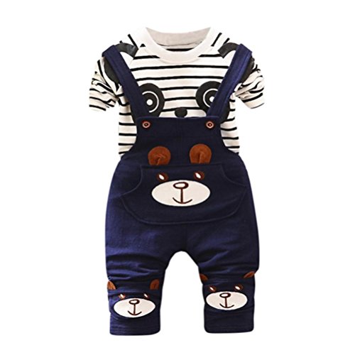 Toddler Kids Baby Boys Girls Panda Print Tops+Pants Overalls Outfit