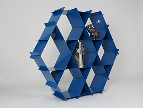 Floating hexagon shelves, wall shelves, white standing shelf or wall shelf, Metal Ruche shelving unit Size L - Thumbnail 7