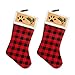 BINGPET Dog Christmas Stockings Classic Plaid Xmas Pet Stocking 2 Pack 18