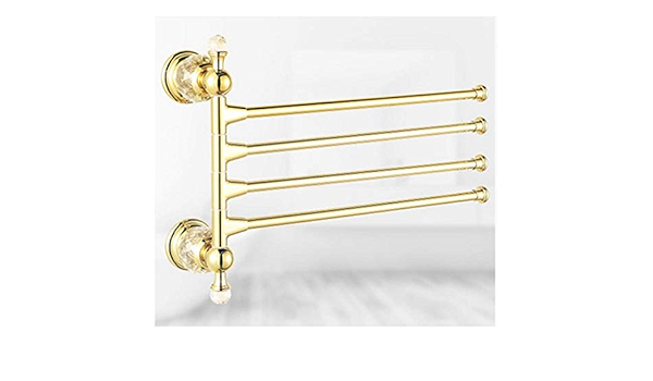 AFRUDDR Soporte de toalla móvil de latón de cristal de lujo ...