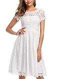 Owin Women's Retro Floral Lace Cap Sleeve Vintage Rockabilly Swing Prom Party Bridesmaid Dress