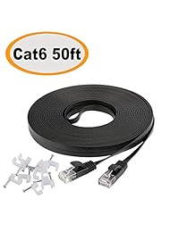 Cable Ethernet Cat 6   Cable plano de red de Internet   Cable de conexión Ethernet Cat6 corto   Cable LAN de ordenador Cat 6 con conectores RJ45 sin enganches