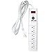 Office + Style 6 Outlet Surge Protector with Dual USB Ports and 6 Ft Cord, White