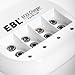 EBL 2 Pack High Volume 600mAh 9V 6F22 Lithium-ion Rechargeable Battery with 4 Bay 9V Li-ion Battery Charger