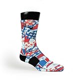 HoopSwagg Freedom Flags Custom Nike Elite Socks Medium