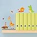 DEKOSH Jungle Animal Wall Decal Pack of Colorful Stickers for Baby Nursery Playroom - Peel & Stick Unisex Safari Theme Kids Wall Decals