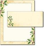 Falling Holly Letterhead & Envelopes - 40 Sets
