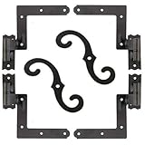 allgoodsdelight365 Shutter Hardware Hinges and Pintels Brick Mount (4) + Shutter Dogs S Hooks (2)