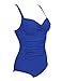 Ekouaer Womens One-Piece Swimsuit Bathing Suit Vintage Monokinis,Large,Blue