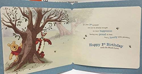 Grandson 1st Birthday-Winnie the Pooh, (Disney) Birthday Card, 21 x 21 cm - Image 4